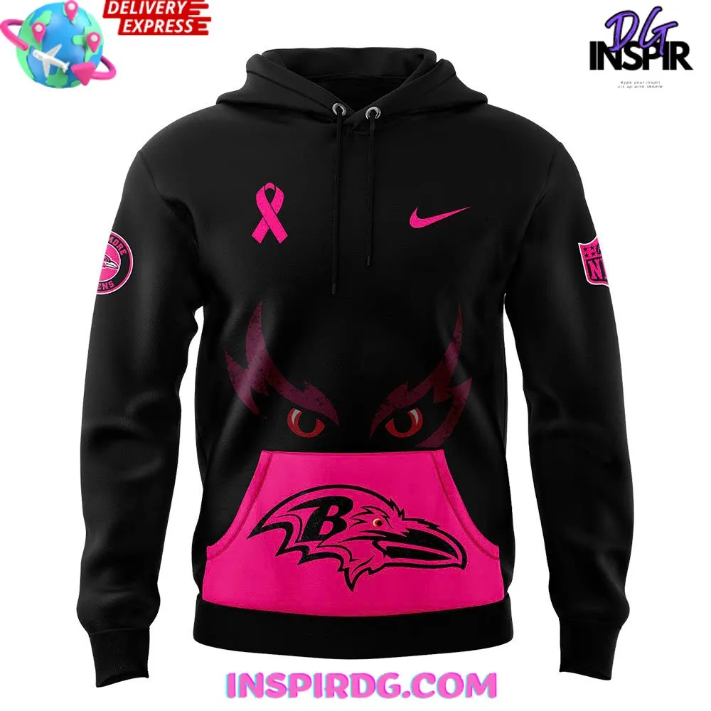 -Baltimore Ravens NFL Crucial Catch Breast Cancer 2024 Hoodie