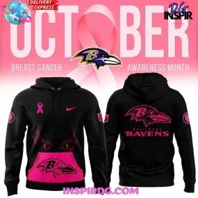 -Baltimore Ravens NFL Crucial Catch Breast Cancer 2024 Hoodie