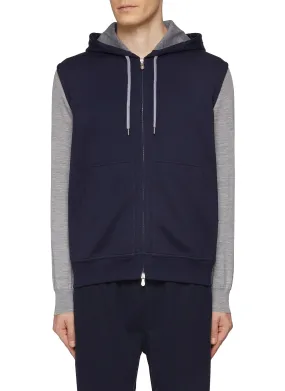 -----------BRUNELLO CUCINELLI  ---- ------------ ----Sleeveless Zip Up Cotton Blend Hoodie --