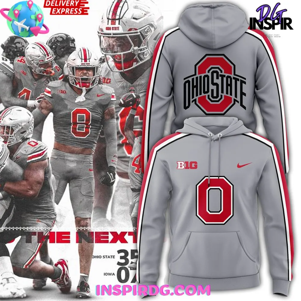 -Ohio State Football BIG 10 Nike Game 2024 Gray Hoodie