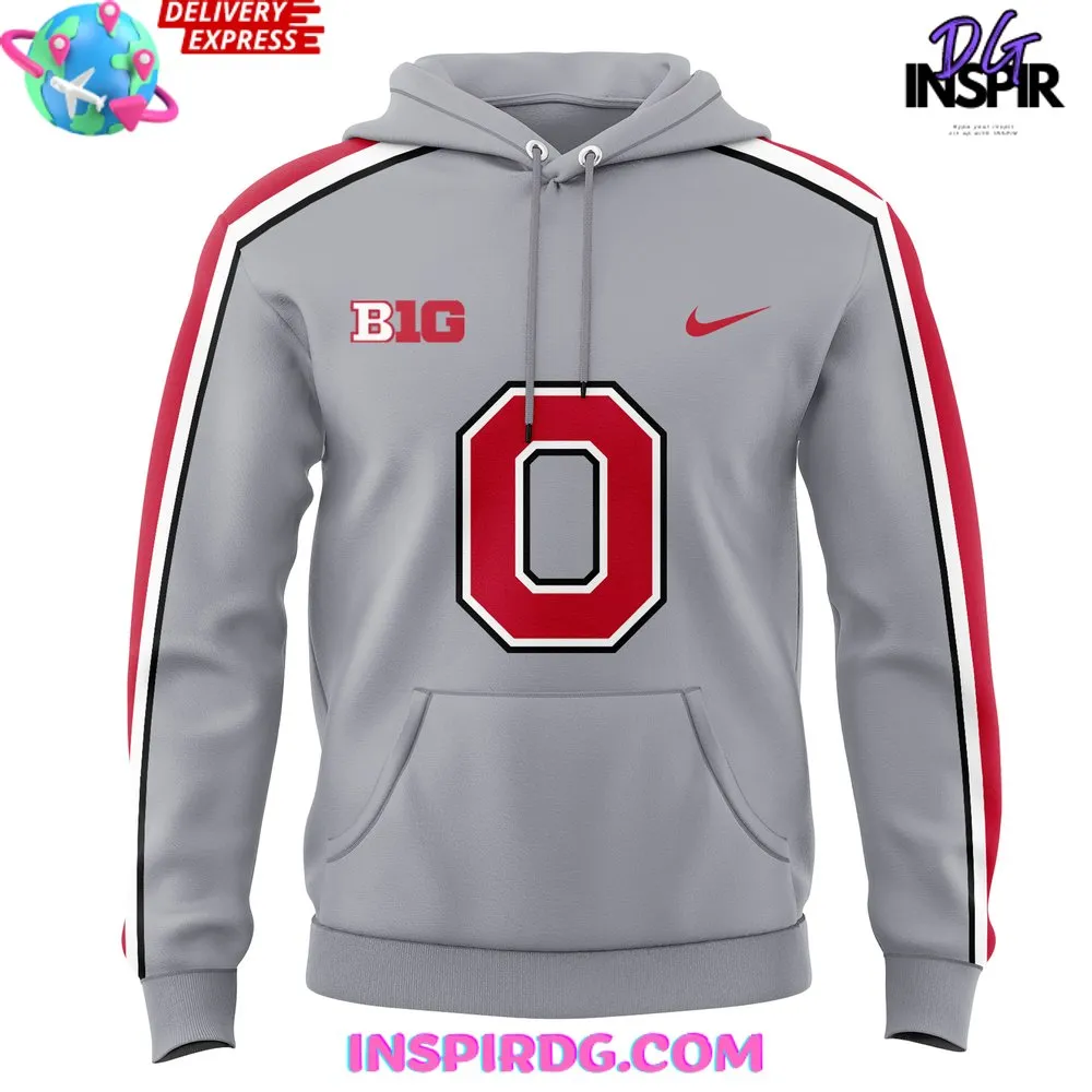 -Ohio State Football BIG 10 Nike Game 2024 Gray Hoodie