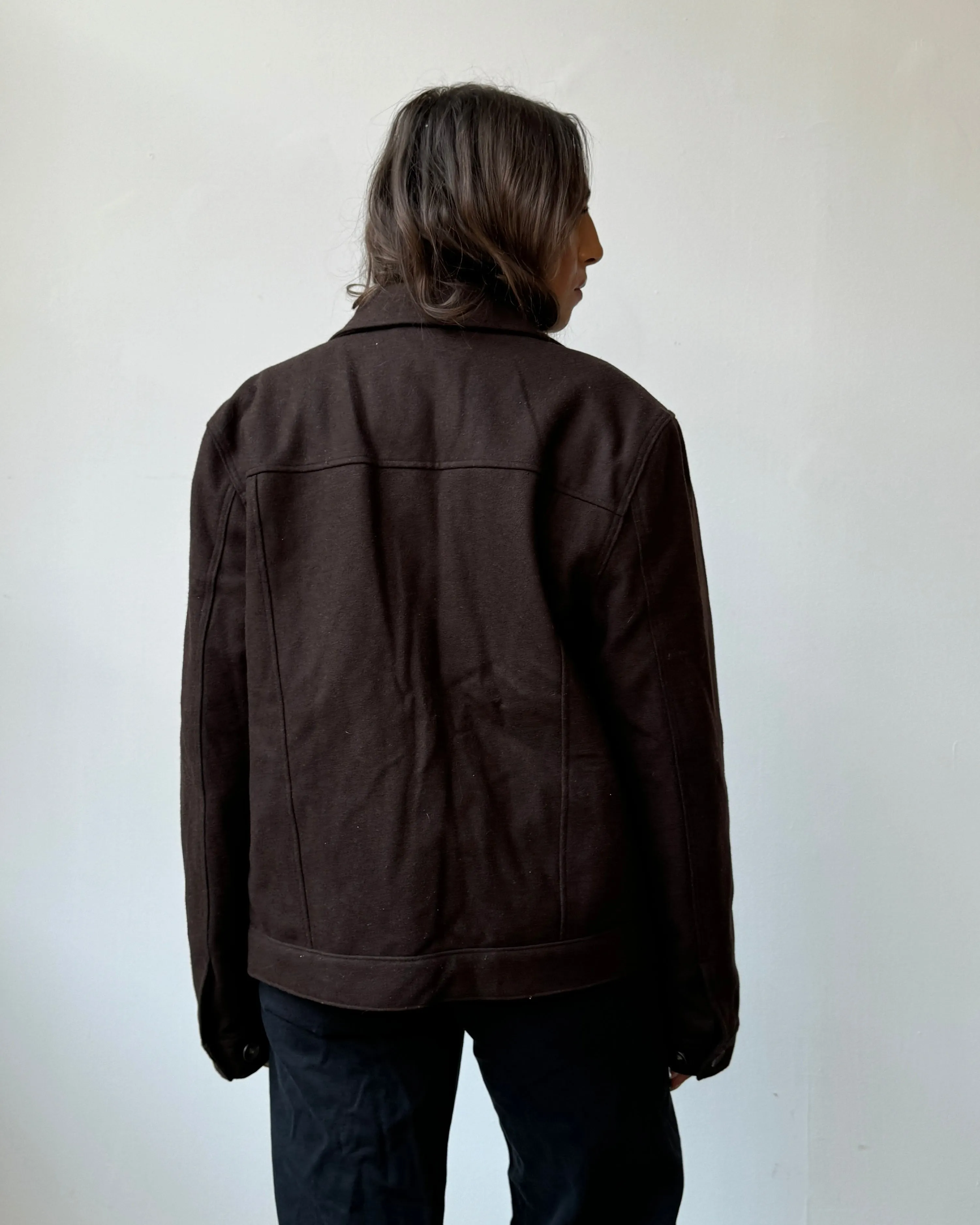 00's GAP Chocolate Brown Wool Blend Jacket-M/L