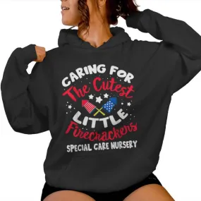 4Th Of July Labor And Delivery Nurse Special Care Nursery Women Hoodie