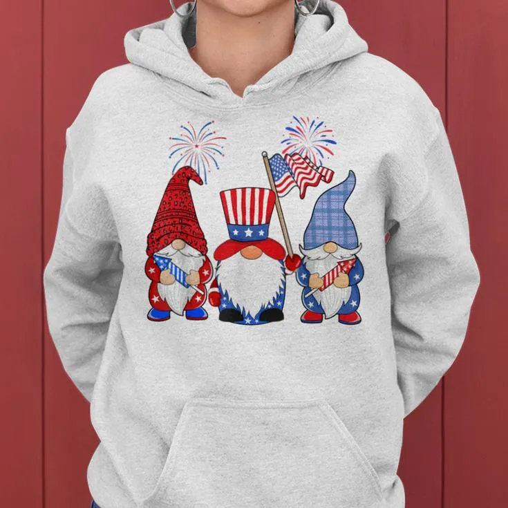 4Th Of July Leopard Gnomes Firework Usa American Women Women Hoodie