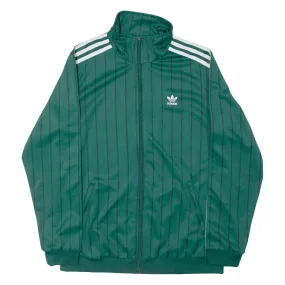 ADIDAS Womens Track Jacket Green Striped UK 12