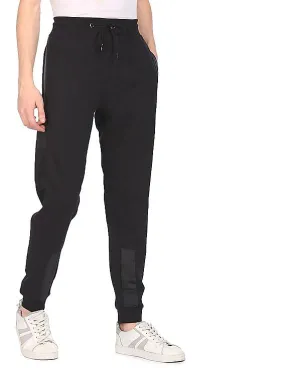 Aeropostale Men Black Drawstring Waist Solid Joggers