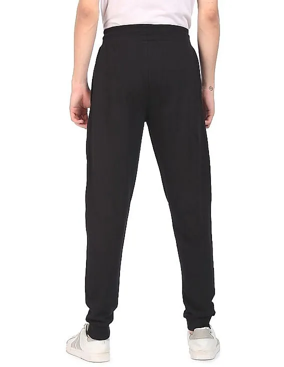 Aeropostale Men Black Drawstring Waist Solid Joggers