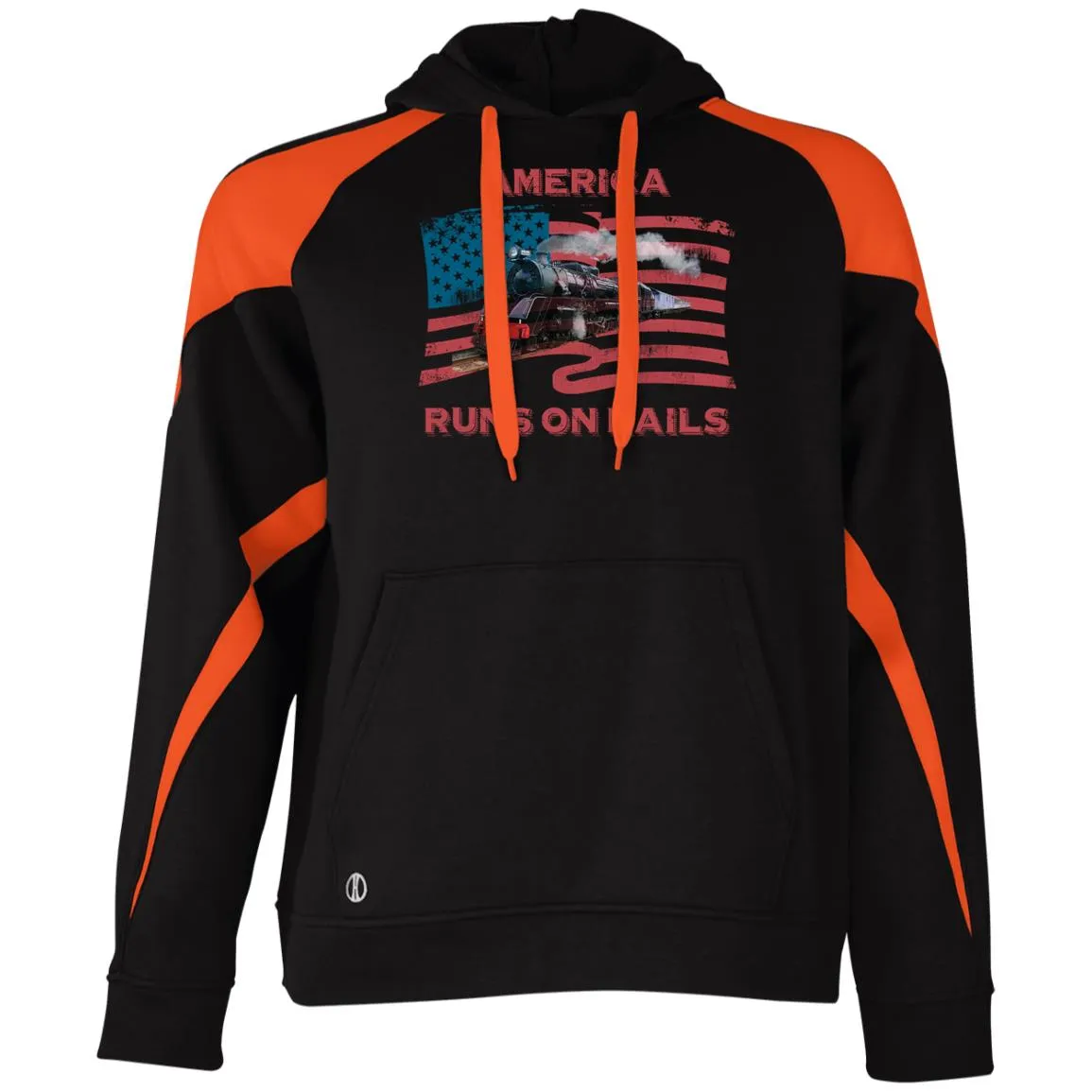 America Runs on Rails Athletic Colorblock Fleece Hoodie