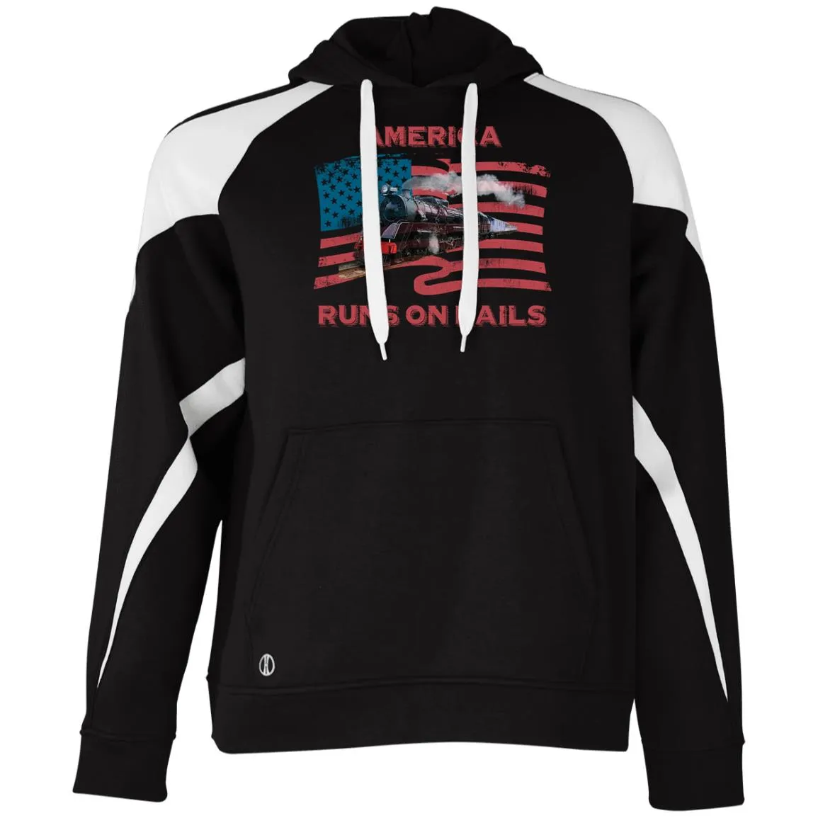 America Runs on Rails Athletic Colorblock Fleece Hoodie