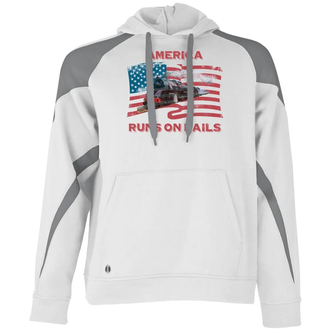 America Runs on Rails Athletic Colorblock Fleece Hoodie