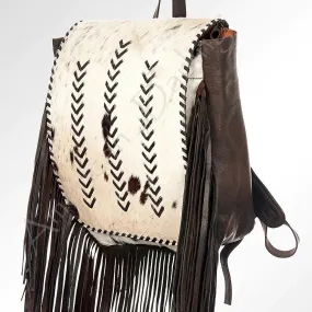 American Darling Leather Hair On Hide Backpack With Fringe