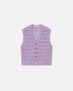 Andor - Sale Crochet-Knit Vest - Lilac