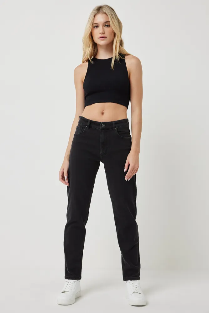 Ardene Ardene High Rise Mom Jeans in | Size | Cotton/Elastane