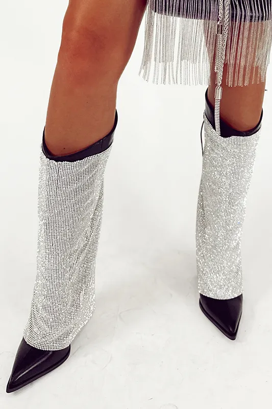 Azalea Wang: Jaclyn Rhinestone Stiletto Boot