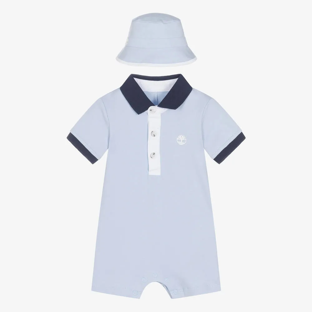 Baby Boys Blue Shortie & Hat Set