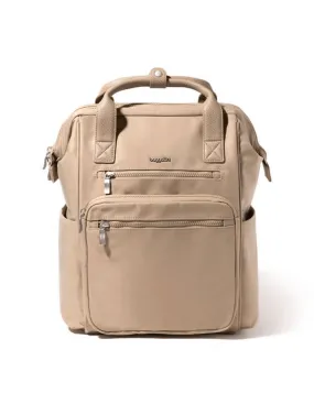 Baggallini Chelsea Laptop Backpack in Taupe Twill