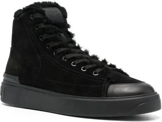 Balmain high-top suede sneakers Black