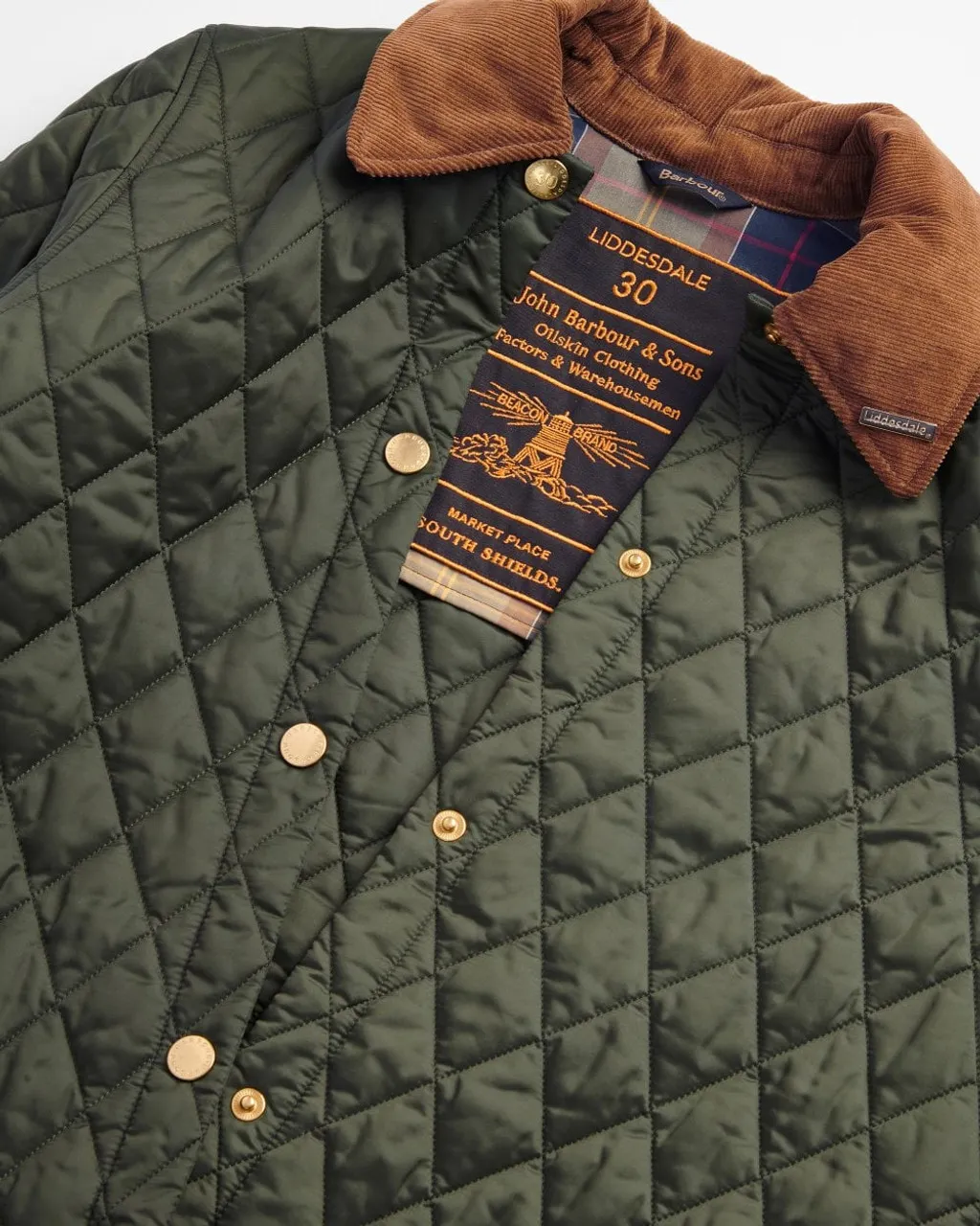 Barbour 30th Anniversary Modern Liddesdale Quilted Jacket: Olive/Classic