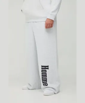 boohoo Mens Plus Motorsport Wide Leg Joggers