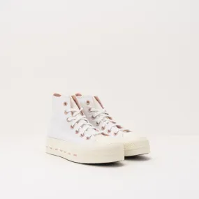 BOTIN - CONVERSE - LIFT HI WHITE PINK 572709C