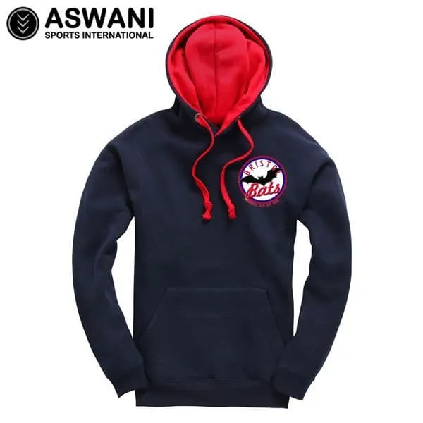 Bristol Bats Baseball Club Contrast Hoodie - Navy/Red