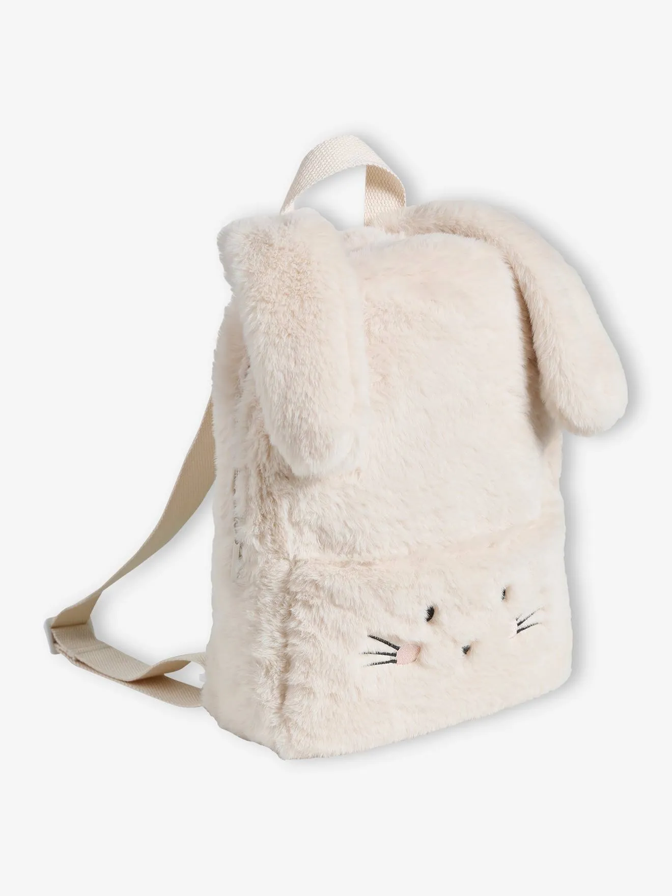 Bunny Rabbit Pre-School Backpack in Faux Fur - ecru