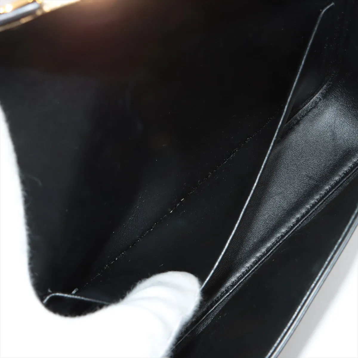 Celine Triomphe Claude Black Shiny Calfskin Shoulder Bag