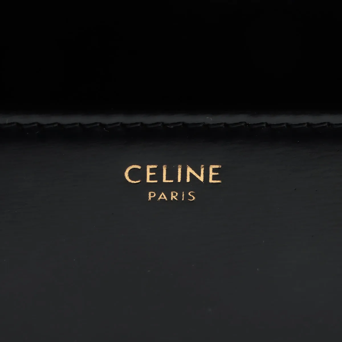 Celine Triomphe Claude Black Shiny Calfskin Shoulder Bag