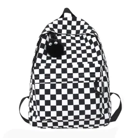 Checkered Canvas Backpack