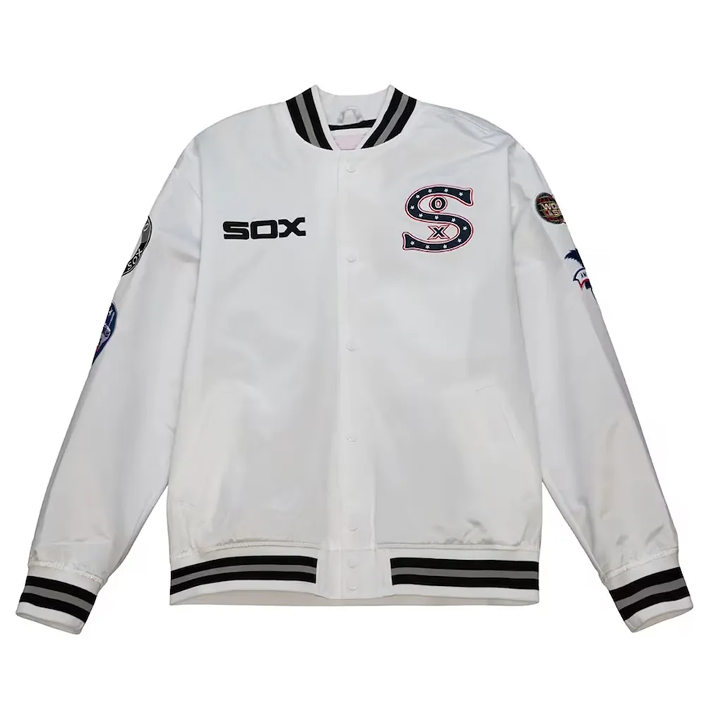 Chicago White Sox City Collection White Varsity Satin Jacket