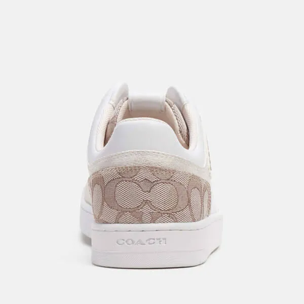 Coach C201 Basket Logo-Jacquard and Leather Trainers