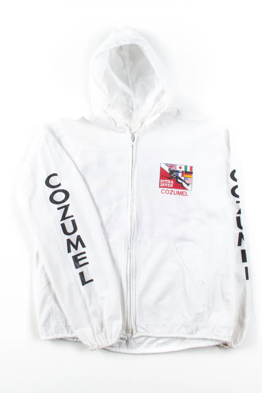 Cozumel Scuba Diver Lightweight Zip Hoodie