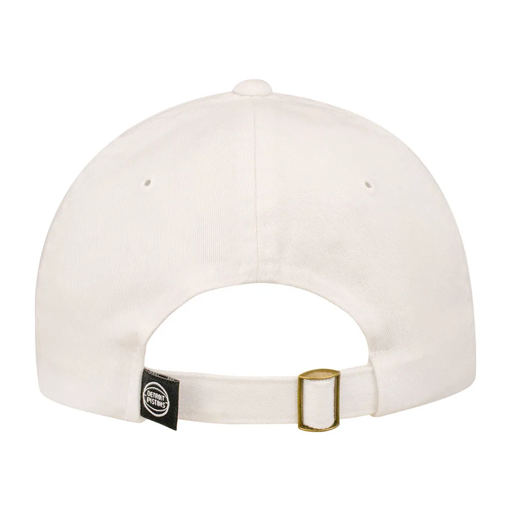 Detroit Pistons White Adjustable Hat