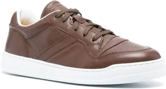 Doucal's leather low-top sneakers Brown