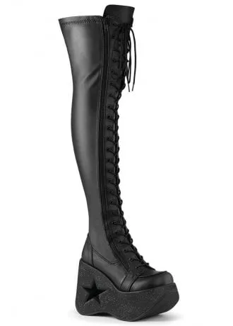 Dynamite 300 Black Thigh High Boot