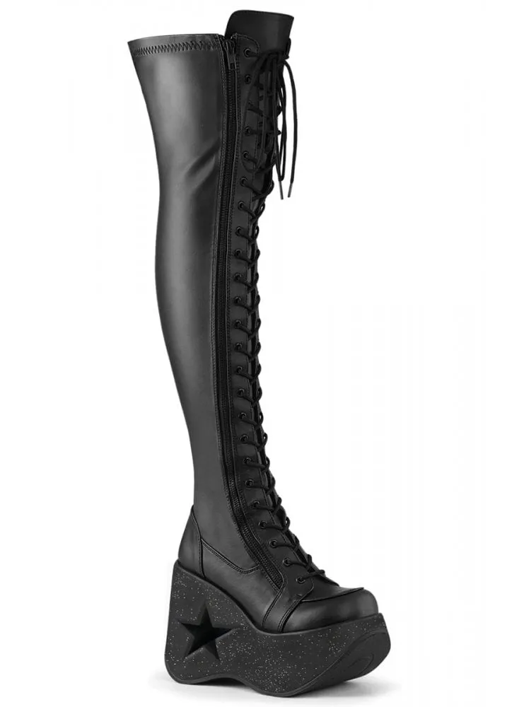 Dynamite 300 Black Thigh High Boot