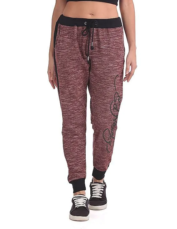 EdHardy Women Contrast Panel Heathered Joggers