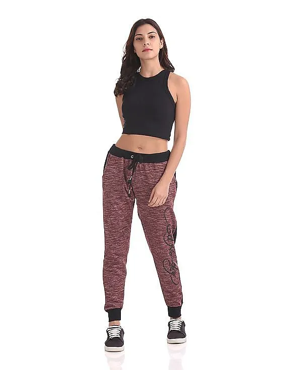 EdHardy Women Contrast Panel Heathered Joggers