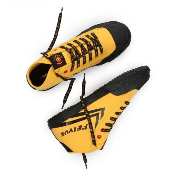 Feiyue x Bruce Lee 1920 FE MID Canvas Trainers - Yellow/Black