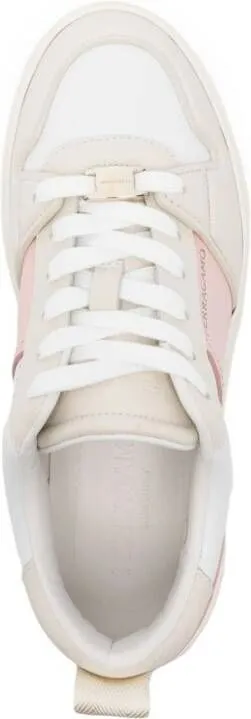 Ferragamo Dennis panelled leather sneakers Pink