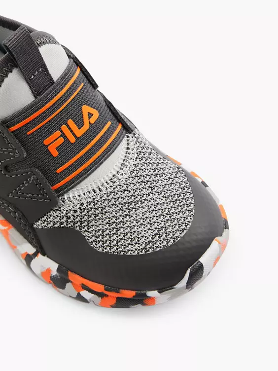 FILA  Infant Boys Slip On Grey/Orange Trainers