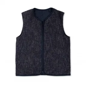 Folk Reversible Liner Vest (Mottled Navy)