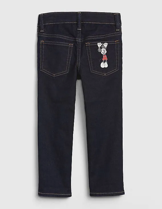 GAP Boys Blue Disney Mickey Mouse Slim Jeans With Fantastiflex