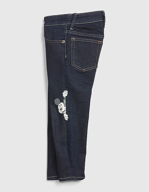 GAP Boys Blue Disney Mickey Mouse Slim Jeans With Fantastiflex