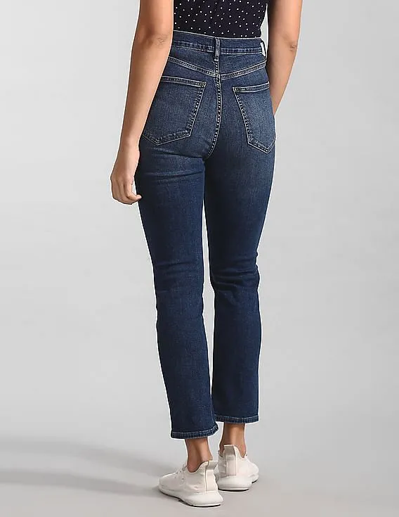 GAP Women Blue High Rise Cigarette Jeans With Secret Smoothing Pockets