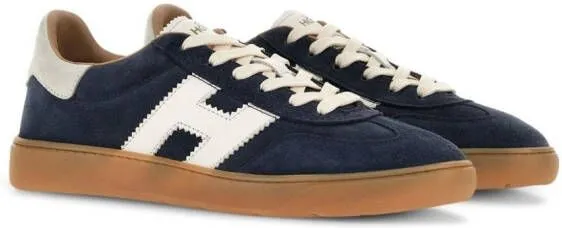 Hogan logo-patch leather sneakers Blue