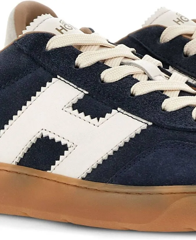 Hogan logo-patch leather sneakers Blue