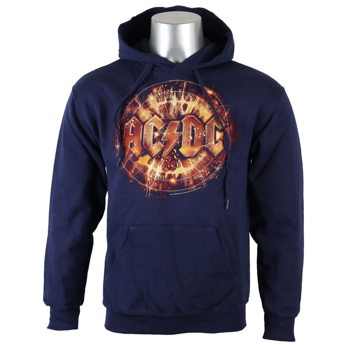 hoodie men's AC-DC - Navy Electric Explosion Logo - LIVE NATION - Electric  -  Metal-shop