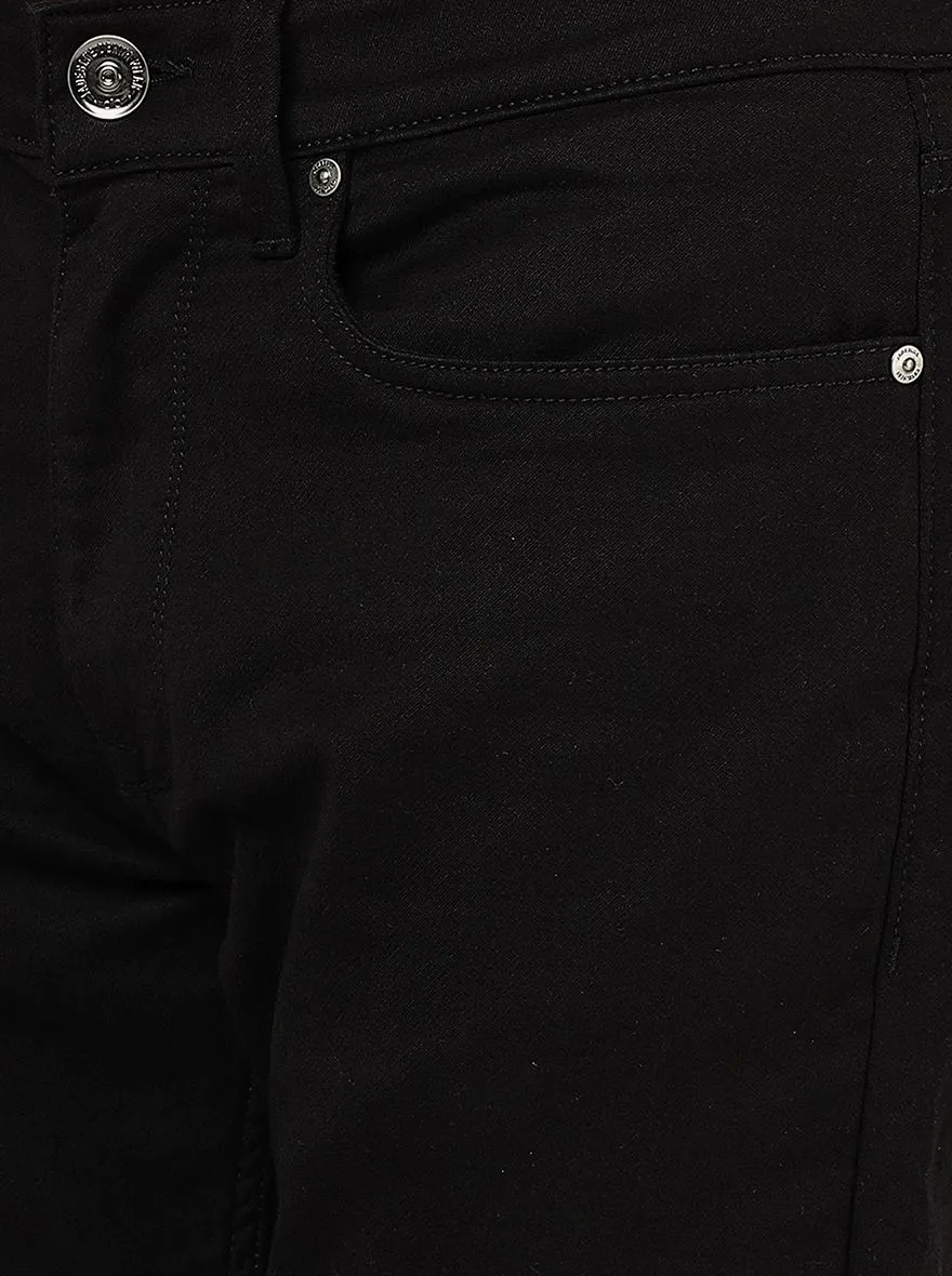 Jet Black Solid Straight Fit Jeans | JadeBlue