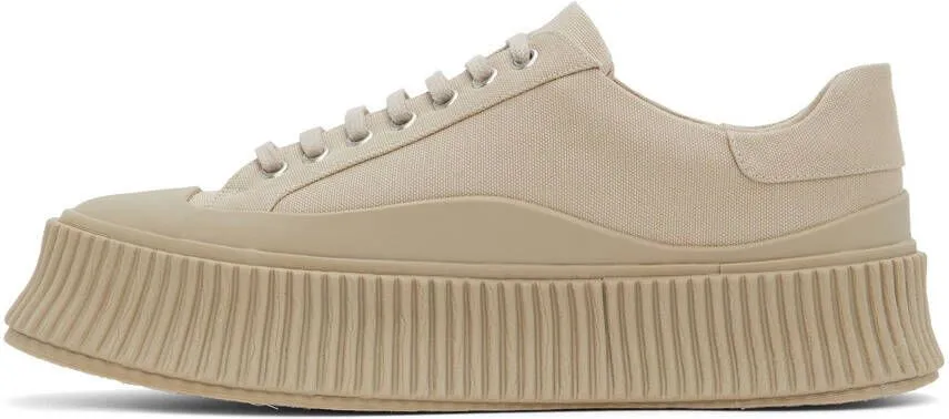 Jil Sander White Canvas Platform Sneakers